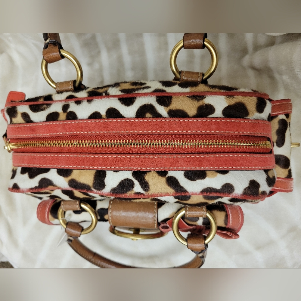 COACH LIMITED EDITION OCELOT PONY HAIR SATCHEL 8A34 - Picture 6 of 16